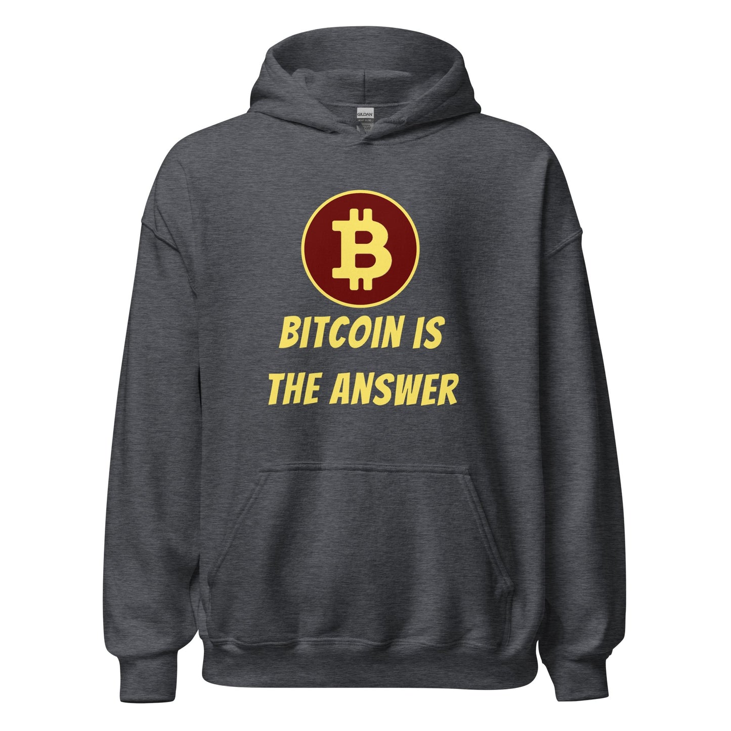 A gray Bitcoin is the Answer Hoodie by UTXO Dreams printed on the front.