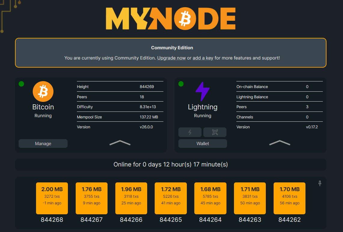 MyNode Bitcoin Node - UTXO Dreams